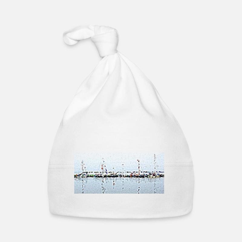 Les bateaux et leur reflet - Bonnet bio Bébé - blanc