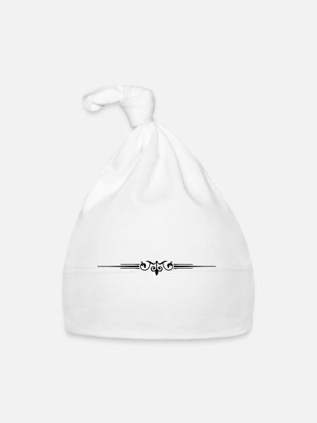 ornament line shape - Organic Baby Cap - white - Front