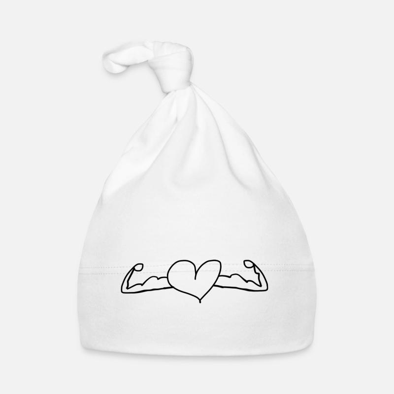 Heart biceps Organic Baby Cap