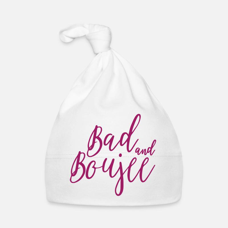 Graphique Bad And Boujee - Bonnet bio Bébé - blanc