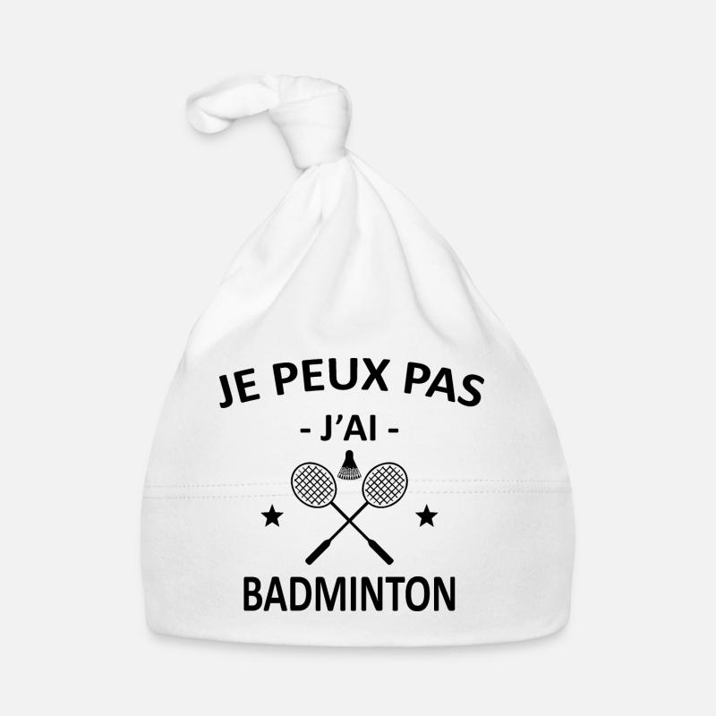 Je Peux Pas J'ai Badminton - Bonnet bio Bébé - blanc