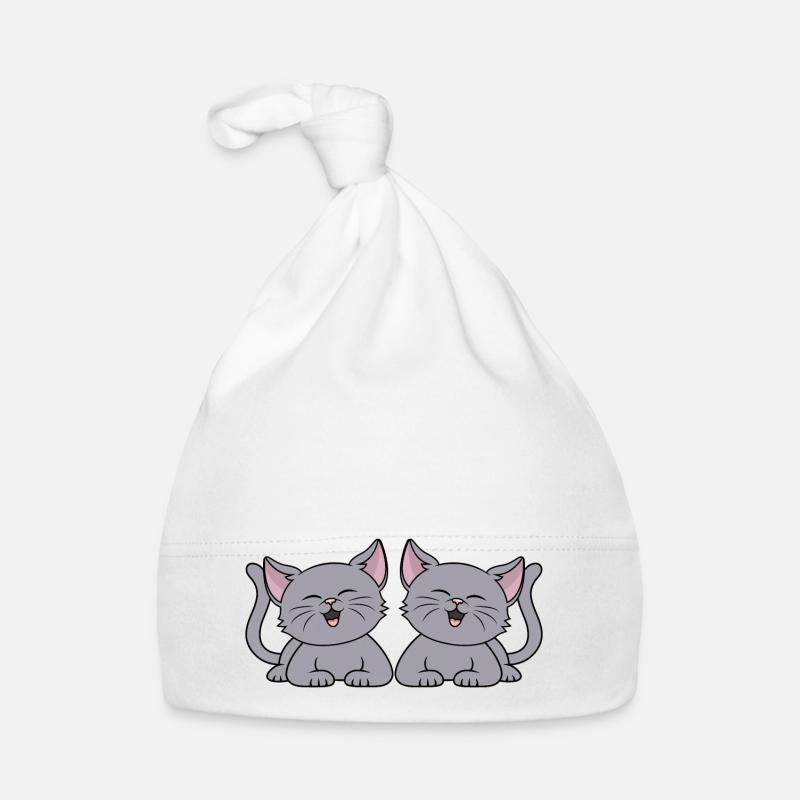 Mignon chaton drôle chats propriétaire de chat - Bonnet bio Bébé - blanc