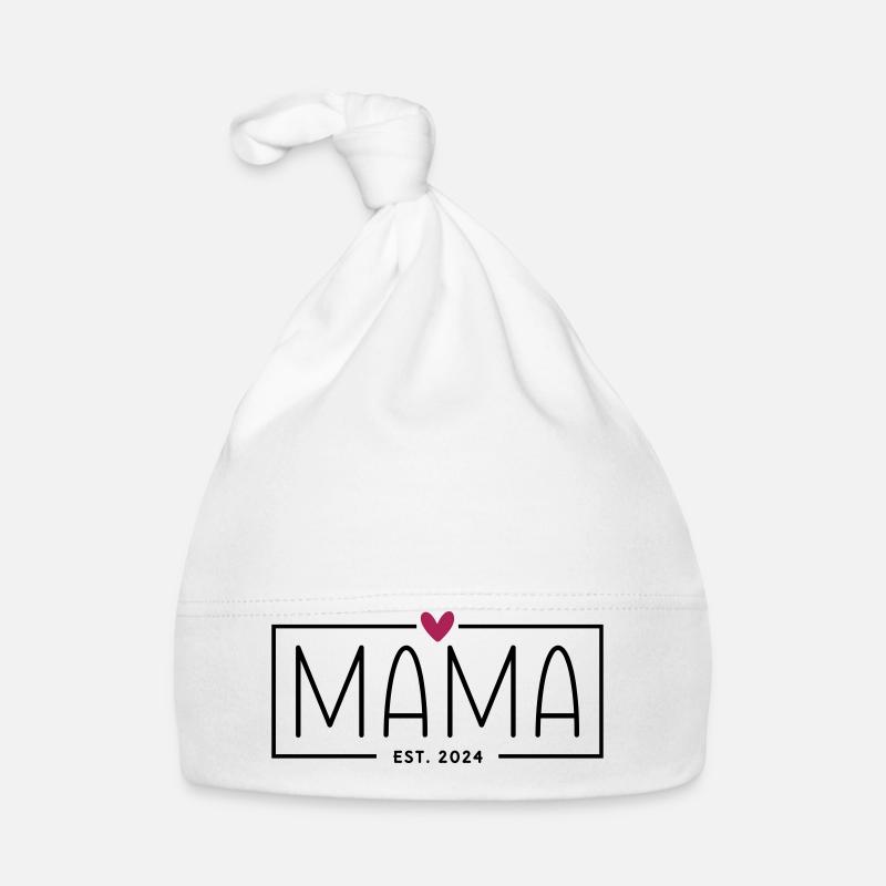 Mama Est 2024 - Herz - Mama 2024 Geschenk Baby Bio-Mütze