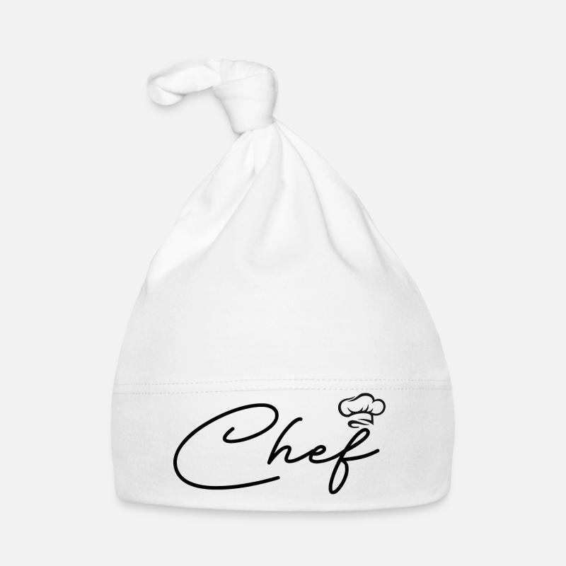 Personalisierter Küchenchef - Baby Bio-Mütze - Weiß