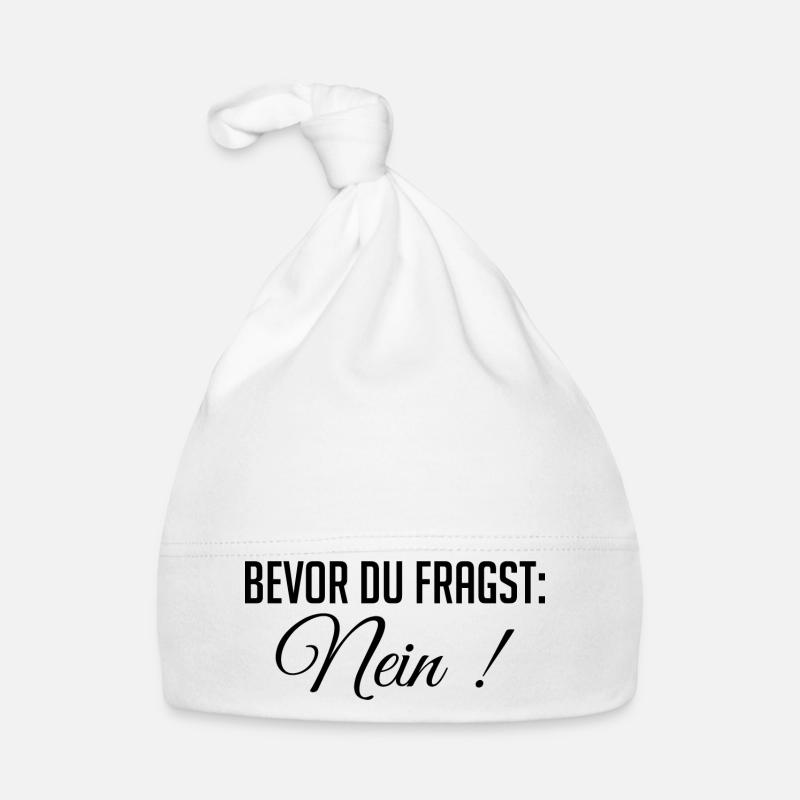 Witziges Statement – Bevor du fragst: Nein Baby Bio-Mütze