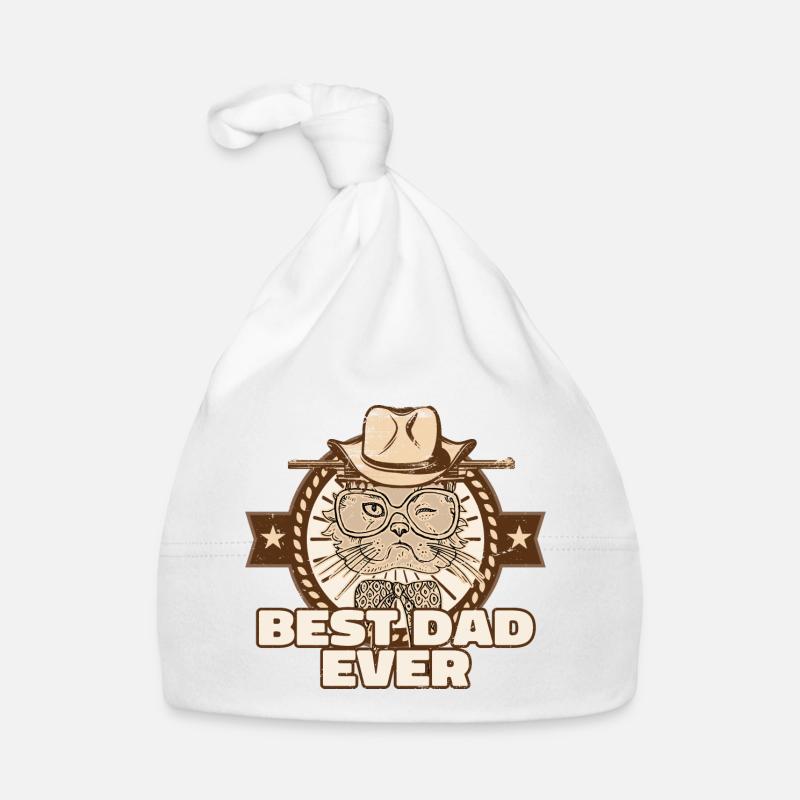 Best Cat Dad Ever Organic Baby Cap