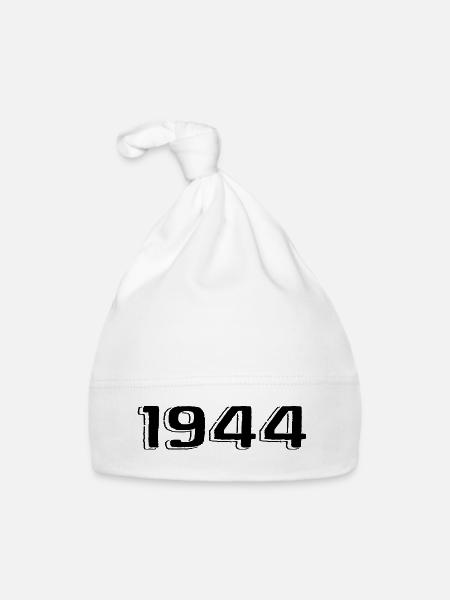 Vintage 1944 Naissance Anniversaire Rétro 1944 - Bonnet bio Bébé - blanc - Devant