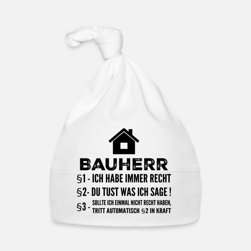 Builder House Construction Site Funny Gift Organic Baby Cap