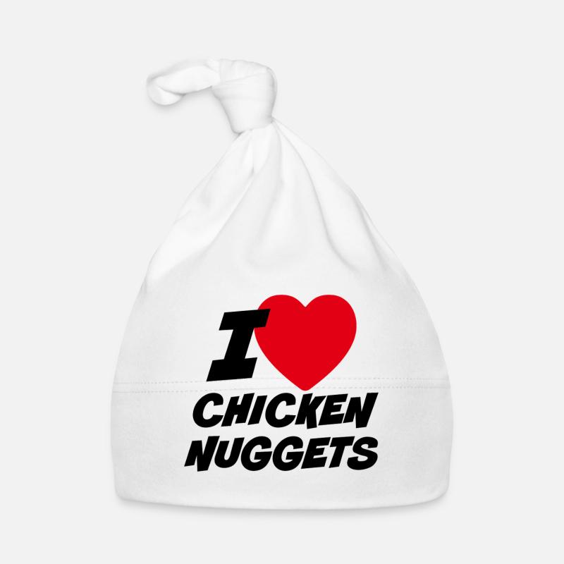 Ich liebe Chicken Nuggets Baby Bio-Mütze