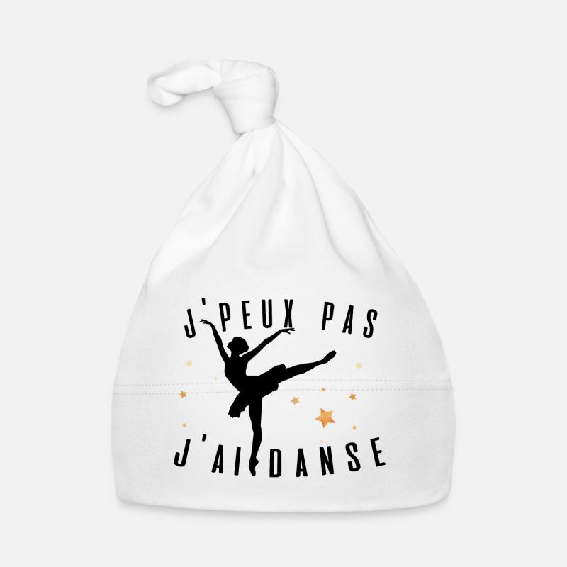 J peux pas j ai danse ballet idée cadeau tshirt - Bonnet bio Bébé - blanc