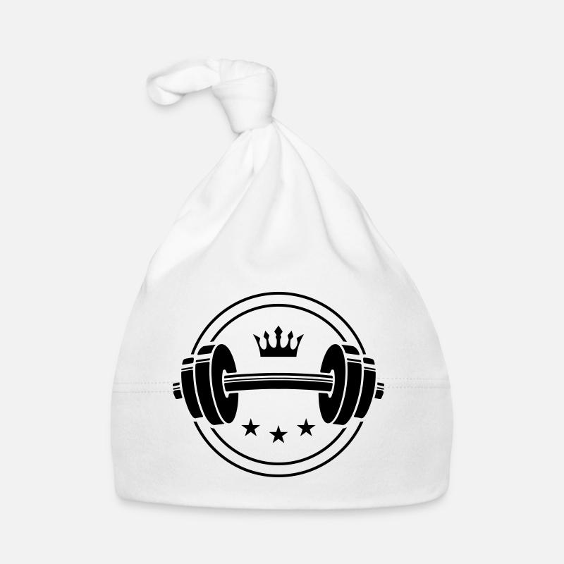 hantel icon gewichte symbol krone Baby Bio-Mütze
