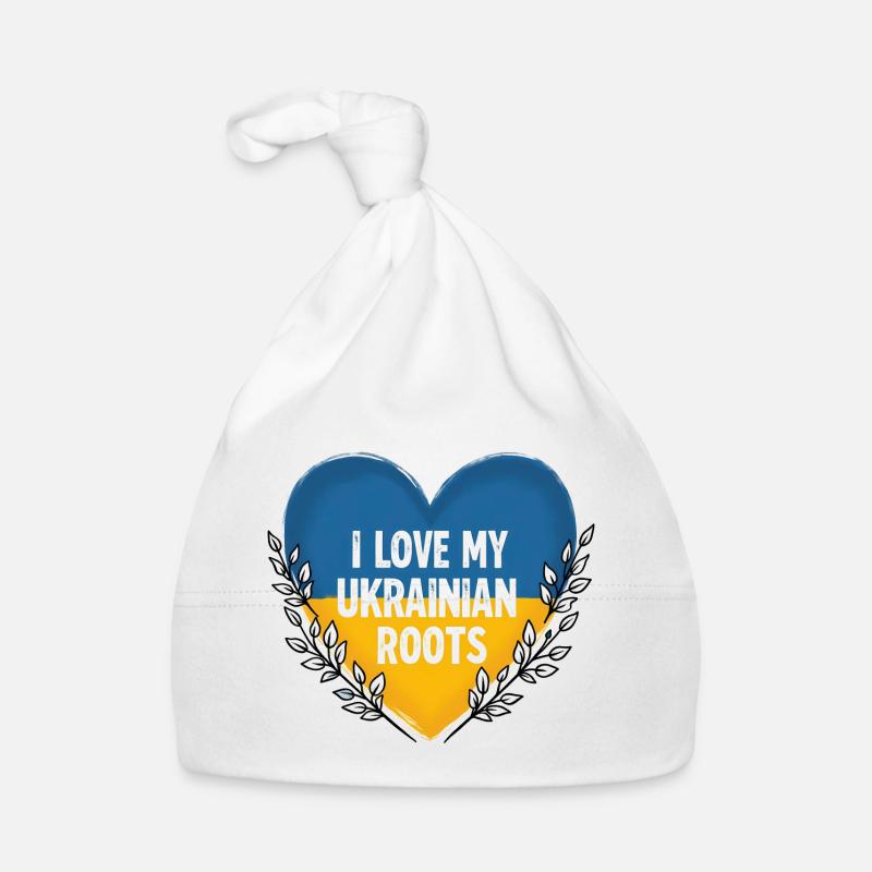 Amour ukrainien - Coeur et drapeau Bonnet bio Bébé