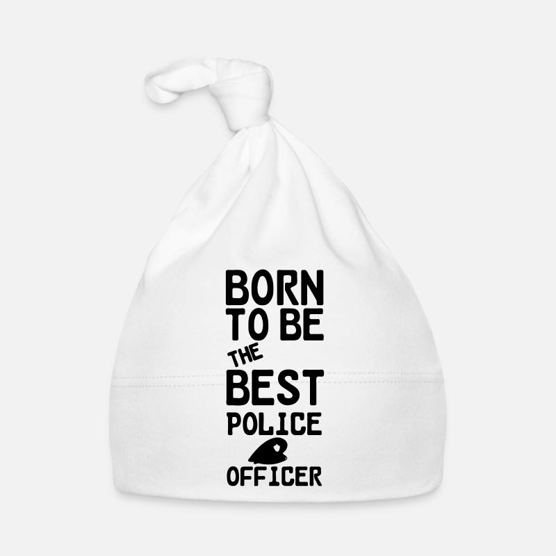 Polizei Polizist Beruf Spruch Geschenk - Baby Bio-Mütze - Weiß