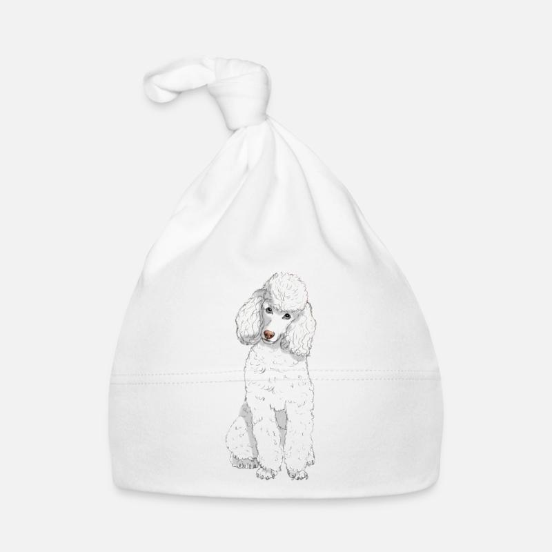 Caniche jouet blanc Bonnet bio Bébé