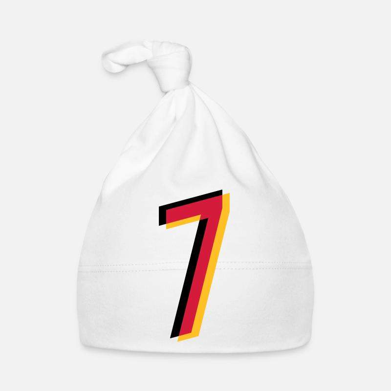 7 Number Germany jersey number black red gold Organic Baby Cap