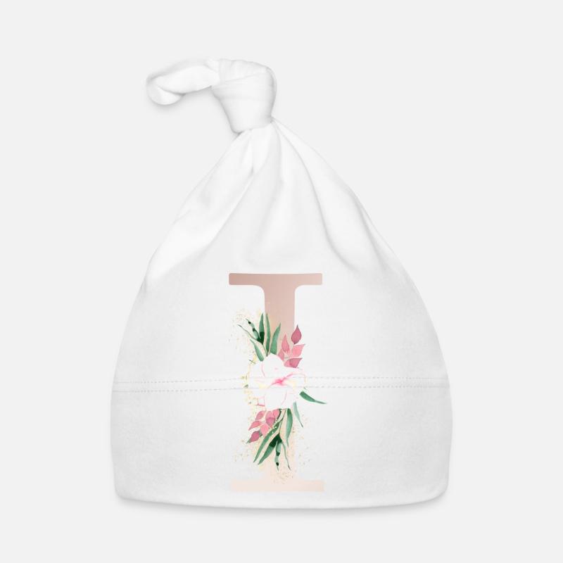 Personalisierbar Monogramm I Floral Baby Bio-Mütze