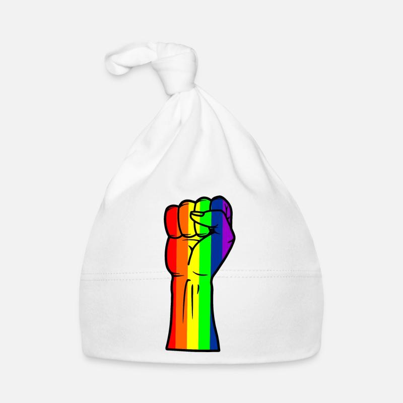Poing arc-en-ciel Bonnet bio Bébé
