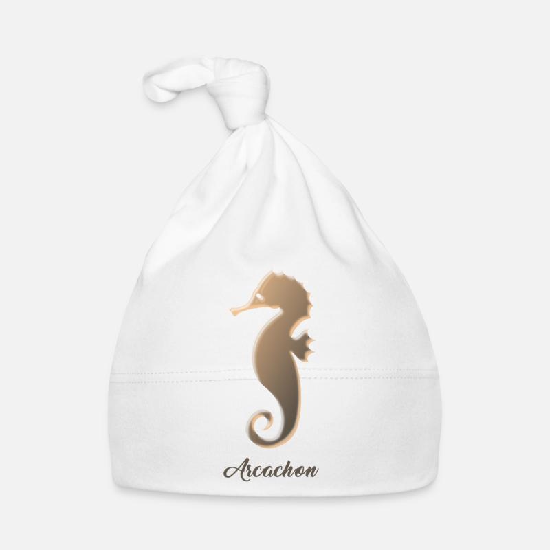 hippocampe - Bonnet bio Bébé - blanc