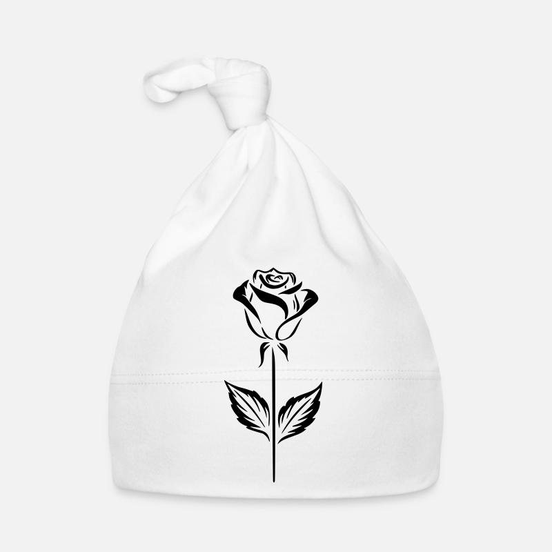 Design simple de rose noire Bonnet bio Bébé