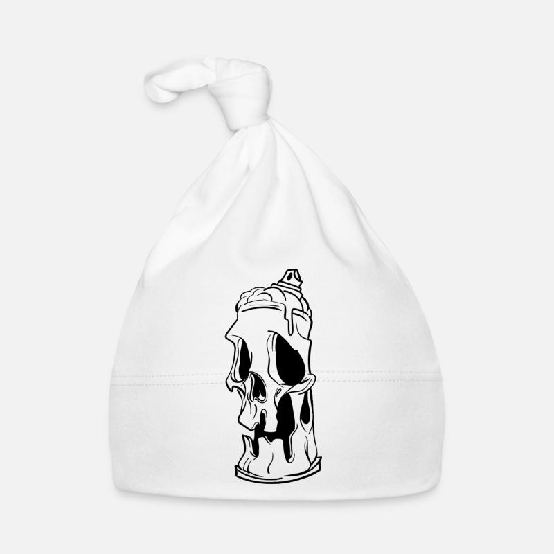 Skull spray can Organic Baby Cap