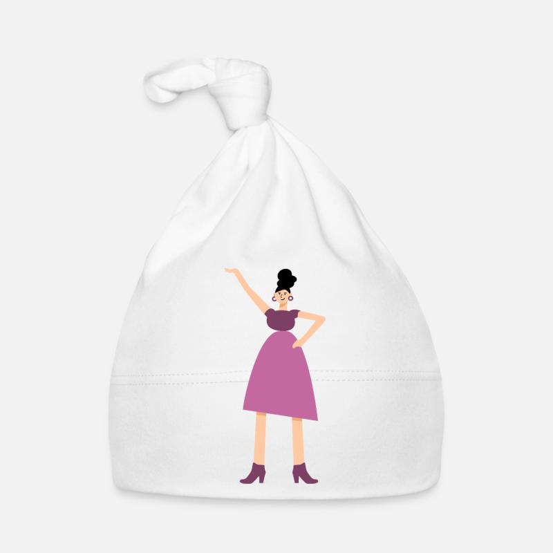 Femme en robe rose Bonnet bio Bébé