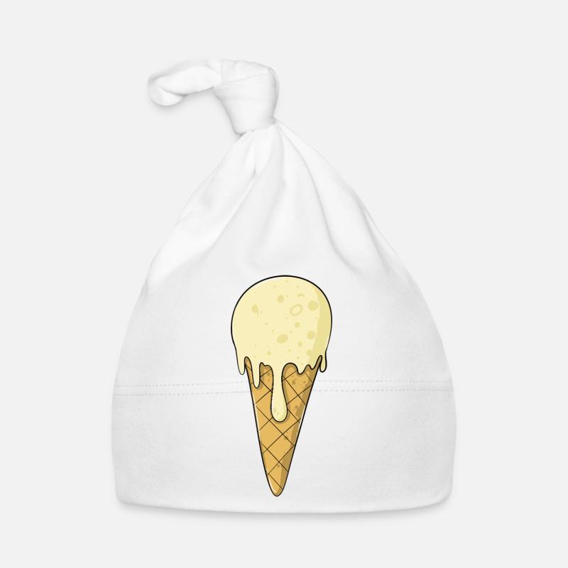 Crème glacée | Glace à la vanille | Glaces - Bonnet bio Bébé - blanc