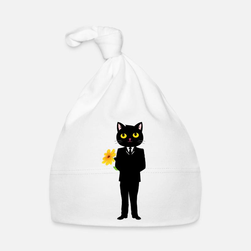 Chat élégant en costume avec une fleur Bonnet bio Bébé