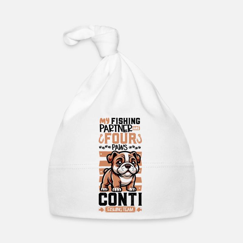 Pêche et bouledogue continental Bonnet bio Bébé
