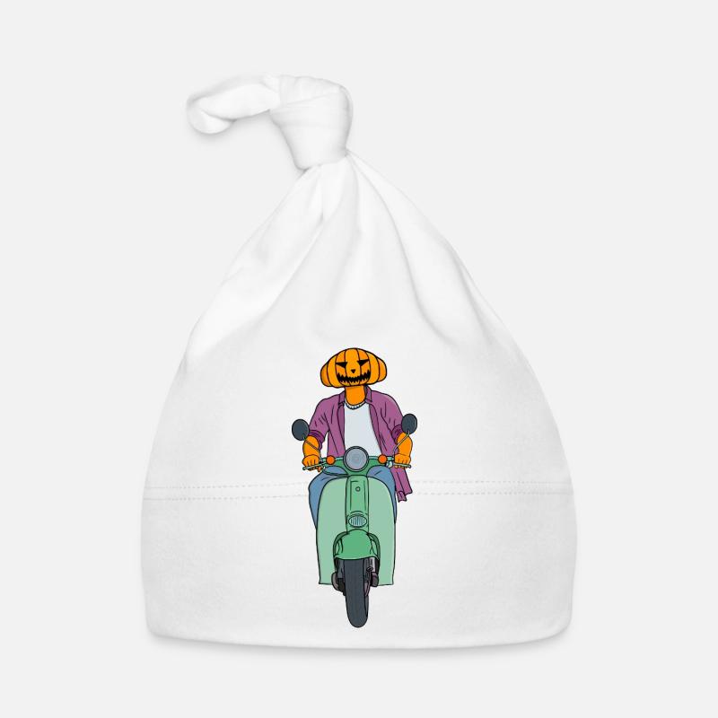 Pumpkin Rider sur Mint Scooter Bonnet bio Bébé