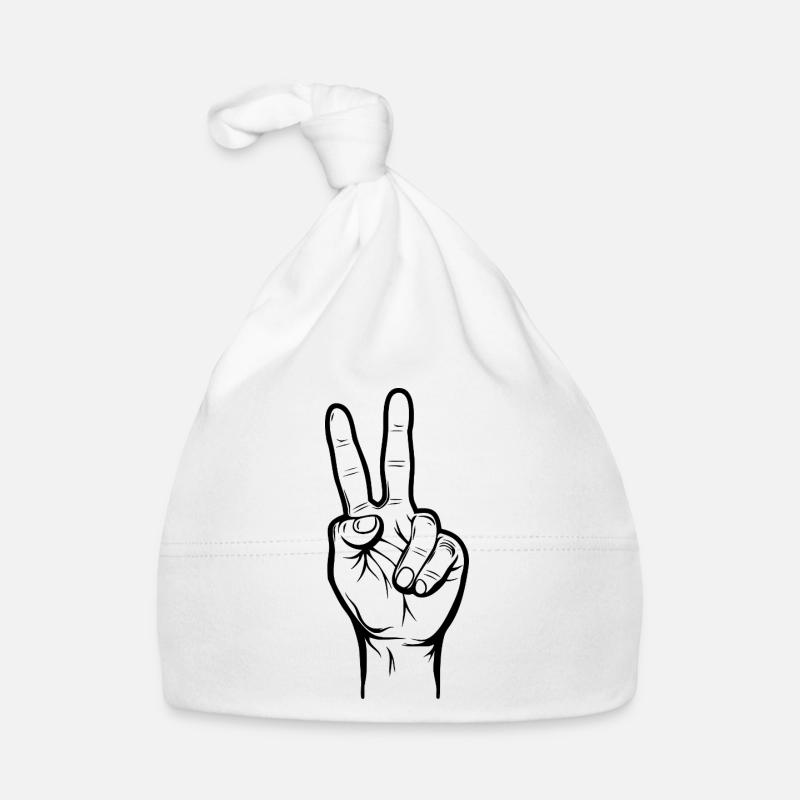 Peacezeichen Hand Baby Bio-Mütze