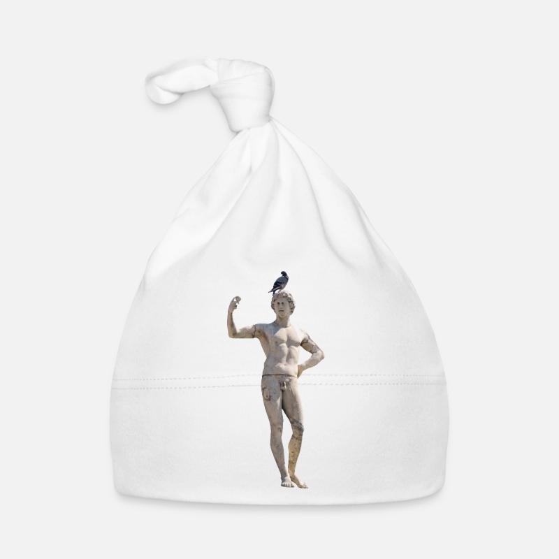 römische Statue mit Taube auf dem Kopf Baby Bio-Mütze