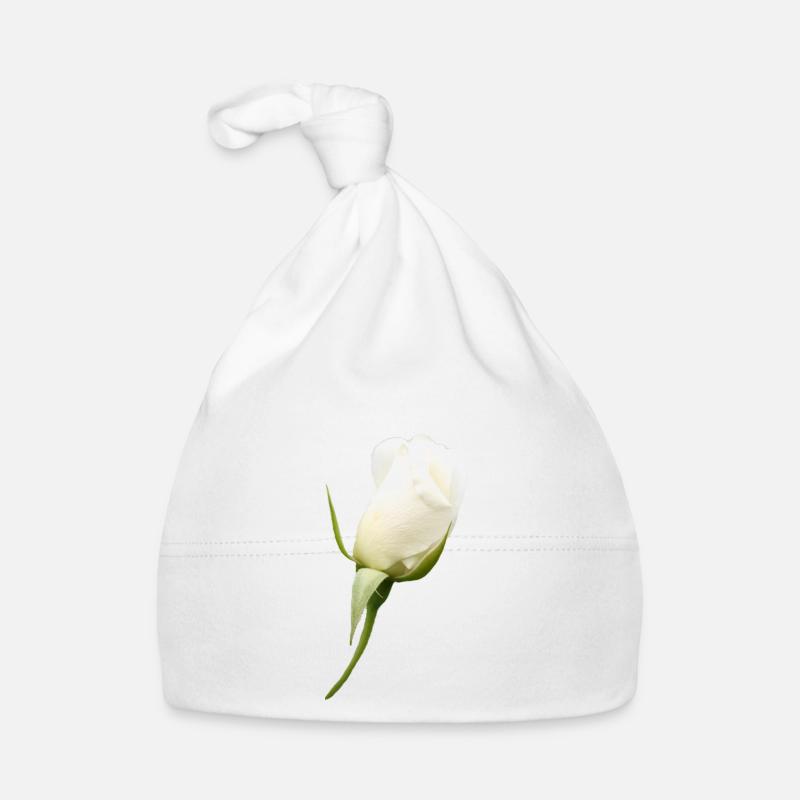 weiße Rose weiße Blume Baby Bio-Mütze