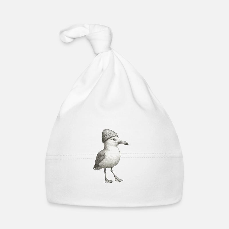 Moin Bonnet North Sea Seagull Noir Blanc Bonnet bio Bébé