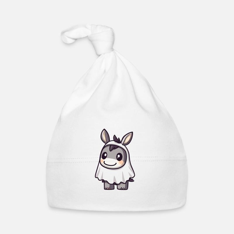 Donkey Halloween Funny Ghost Organic Baby Cap