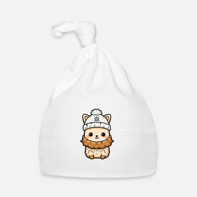 Alpaca Winter Llama Comic Cute Organic Baby Cap