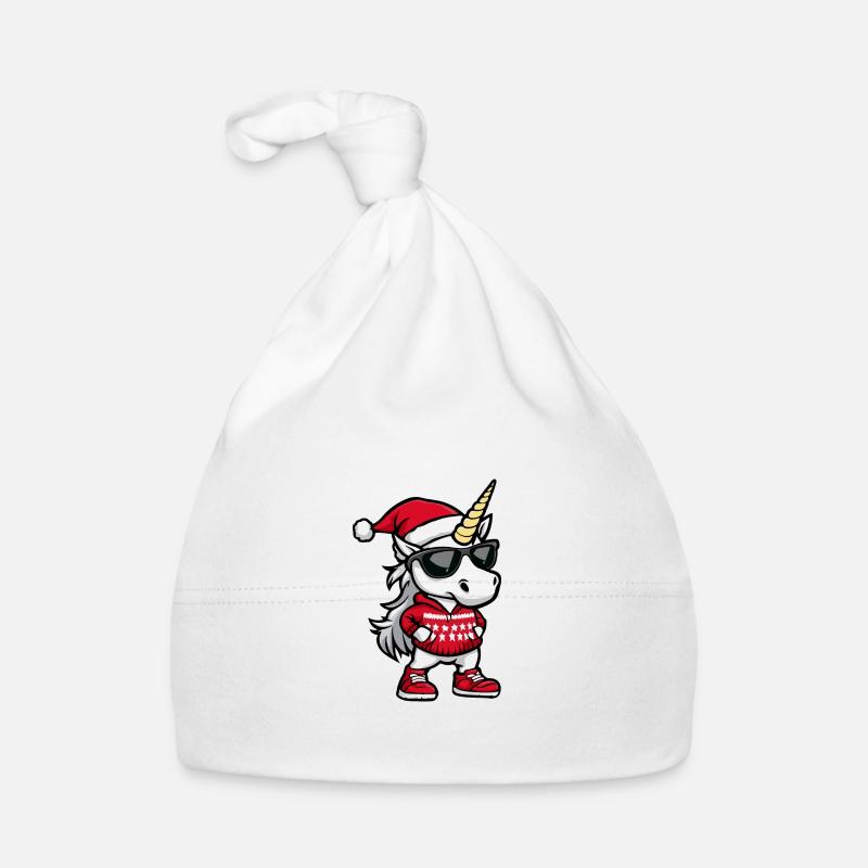 Unicorn Christmas Ugly Christmas Organic Baby Cap