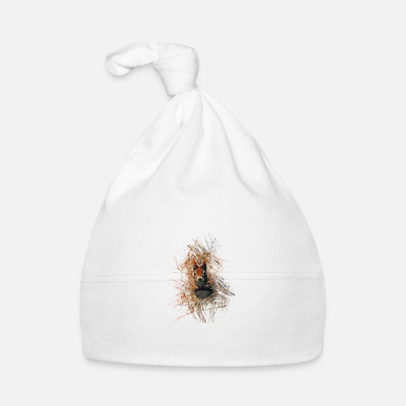 Eichhörnchen - Baby Bio-Mütze - Weiß