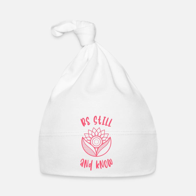 be still and know, christliches Geschenk, zitat Baby Bio-Mütze