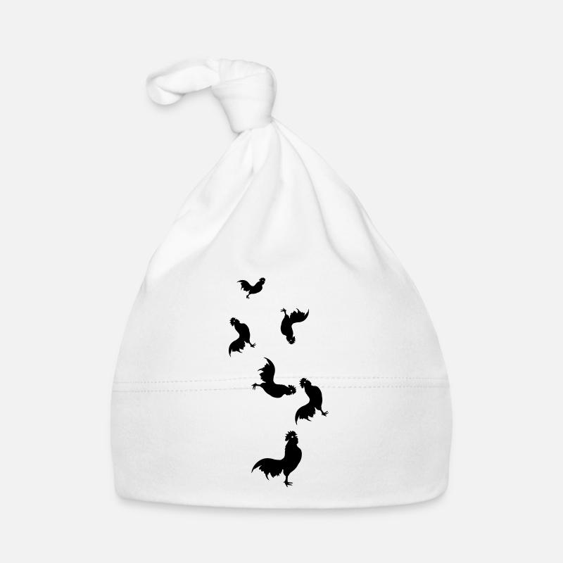 Rooster animal silhouette Organic Baby Cap