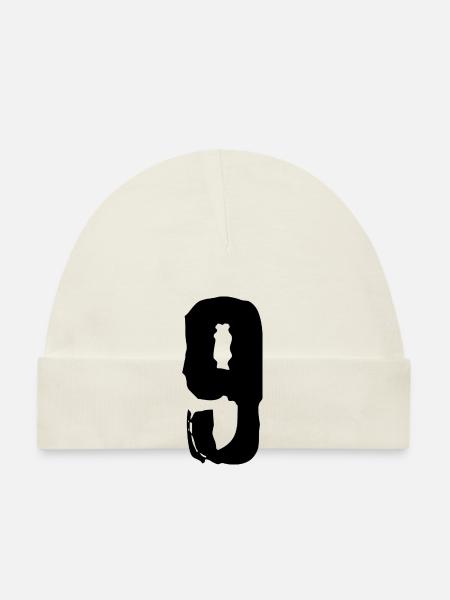 Maillot à 9 chiffres - Bonnet bio Bébé - blanc - Devant