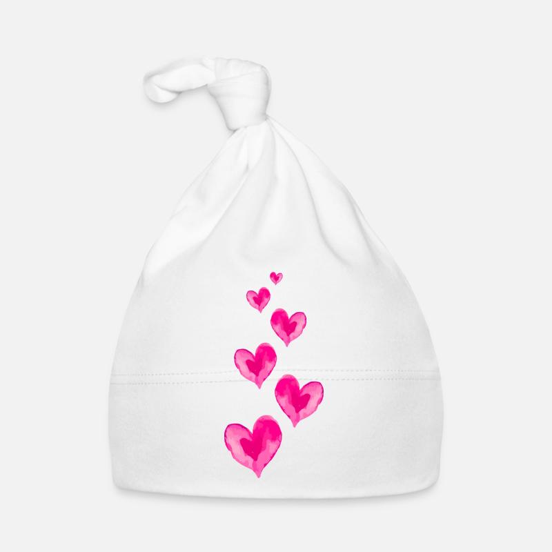 Symbole d'amour coeurs Saint Valentin Bonnet bio Bébé