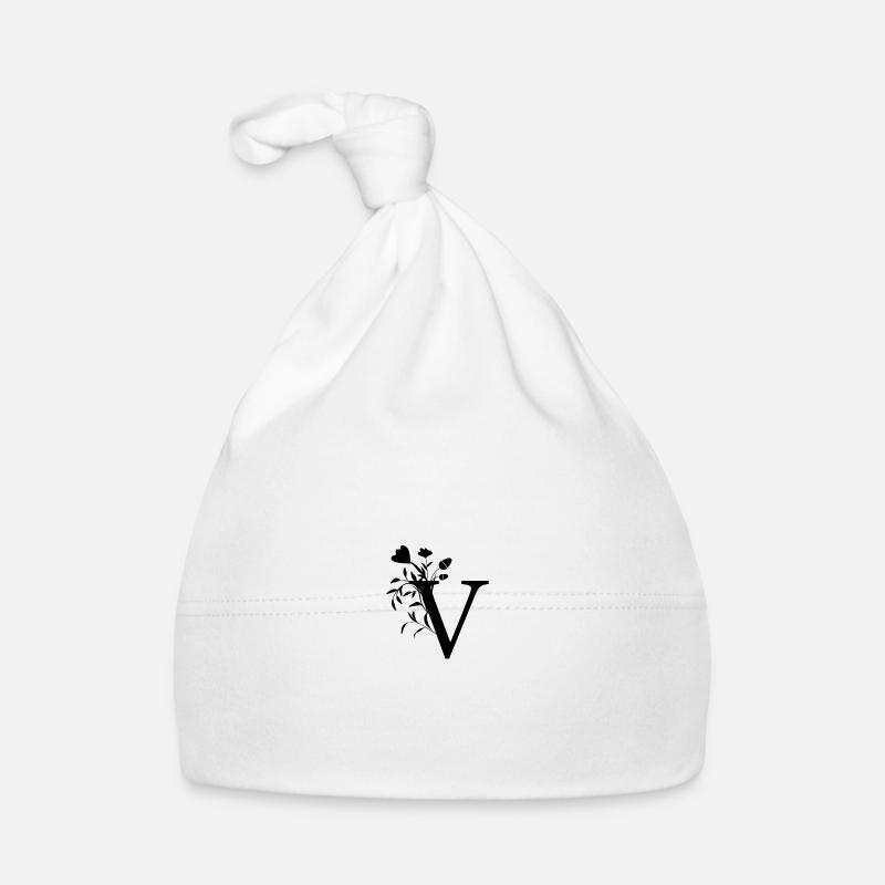 V first name Organic Baby Cap