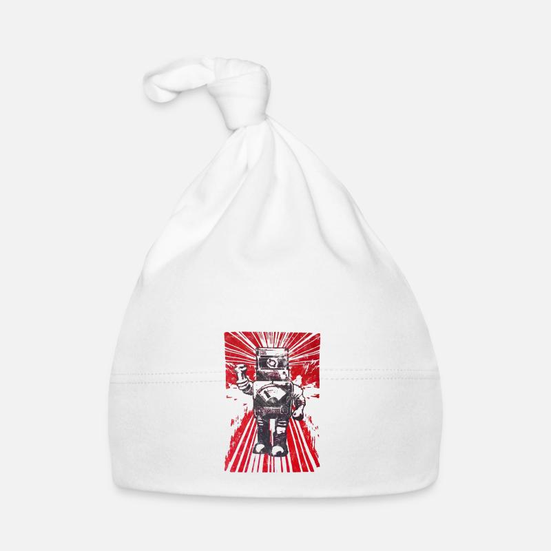 Robot Révolution - Bonnet bio Bébé - blanc