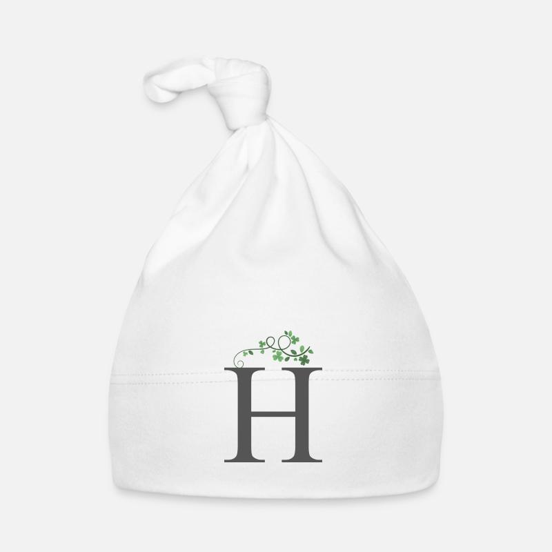 H with shamrocks Organic Baby Cap