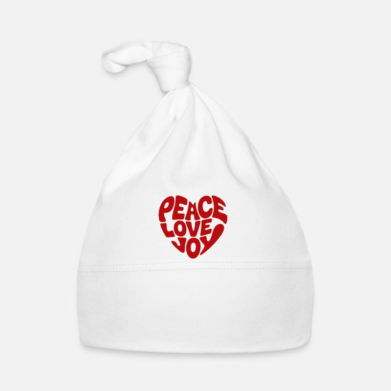 Peace Love Joy Heart Organic Baby Cap