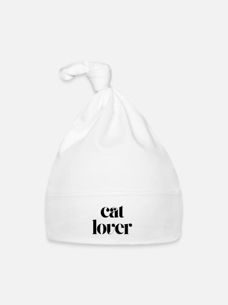 cat lover - Organic Baby Cap - white - Front
