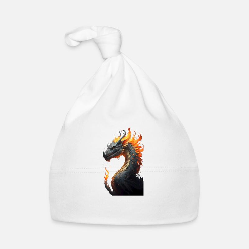 Dragon head with fire Organic Baby Cap