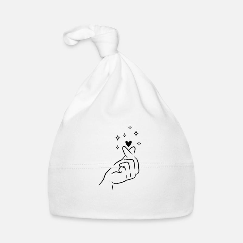 Finger Heart Coréen K Pop - Bonnet bio Bébé - blanc