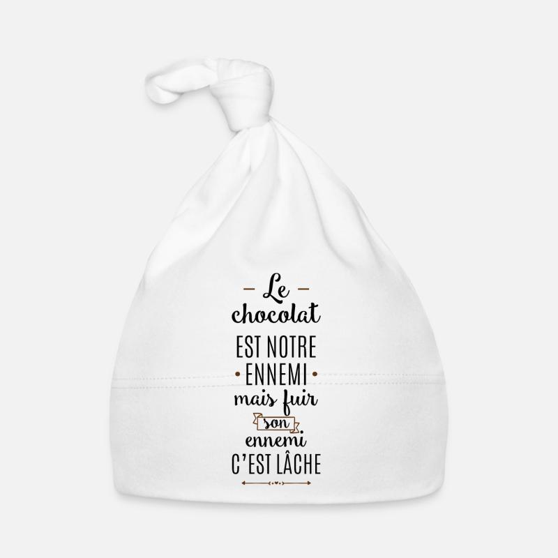 Le chocolat... - Bonnet bio Bébé - blanc