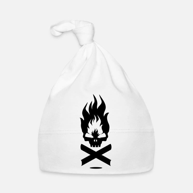 Un symbole du feu avec le crâne Bonnet bio Bébé